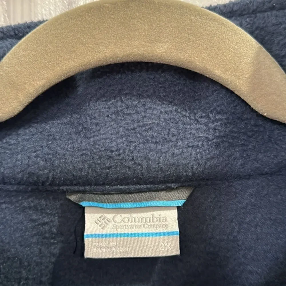 COLUMBIA FLEECE JACKET. NAVY BLUE.